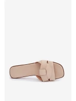 Dámské ploché sandály s řemínky Eko semišové světle béžové Florane