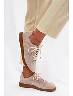 Dámské kožené semišové tenisky nízké béžové Perinae