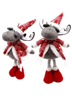 Dekorativní sob na teleskopických nohách 45-60CM červené dětské