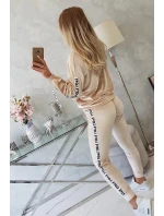 Láska béžová velurová sada