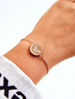 Dámský náramek celebrit s ornamentem a kubickými zirkony v růžovém zlatě