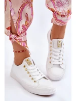 Dámské Klasické Tenisky Bílé a zlatá Ecoma Dámské Klasické Tenisky Bílé a zlatá Ecoma