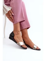 Kožené Sandály Maciejka 1971-65 Černá