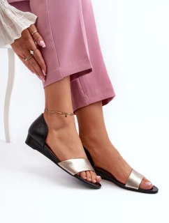 Kožené Sandály Maciejka 1971-65 Černá