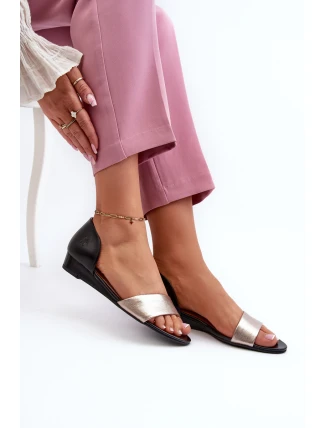 Kožené Sandály Maciejka 1971-65 Černá