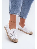 Dámské síťované espadrilky z látky Bílé Candessa Dámské síťované espadrilky z látky Bílé Candessa