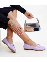 Dámské mokasíny s ozdobnou sponou M615 Purple světle fialová - Wellspring