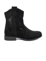 Výborné dámské kotníčkové boty černé bez podpatku Výborné dámské kotníčkové boty černé bez podpatku