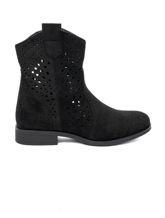 Výborné dámské kotníčkové boty černé bez podpatku Výborné dámské kotníčkové boty černé bez podpatku