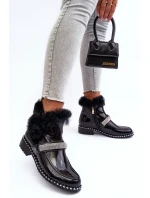 Boty Na Plochém Podpatku A Platformě Sztyblety Černé Linestta