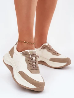 Dámské Semišové Tenisky Na Platformě Big Star RR274A344 HI-POLY SYSTEM Béžové