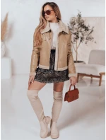 Dámská kožená bunda s ovčí kůží SHEREB khaki FashionStreet TY4757