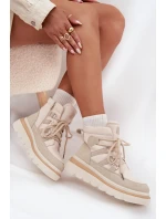 Dámské Botky Trapery Na Platformě Světle Béžové Liorae