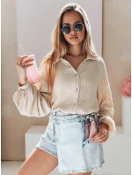 Dámská oversize mušelínová košile MUSLINEA béžová FashionStreet DY0478