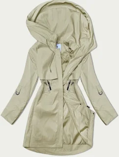 Béžový dámský kabát s kapucí Glakate (LU98022#)