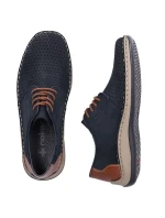 Rieker 05226-14 námořnicky modrá kožená polobotka s prolamovanou podrážkou