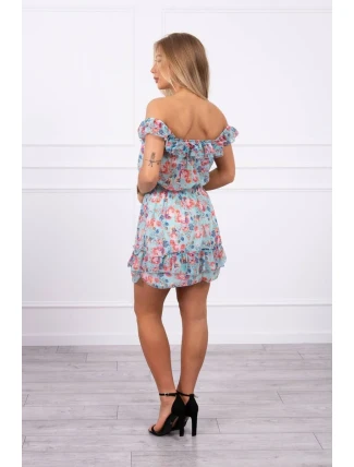 Španělské šaty do pasu v mátové barvě Španělské šaty do pasu v mátové barvě