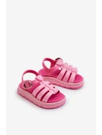 Voňavé Dětské Sandálky Na Suchý Zip ZAXY NN385018 Růžové Voňavé Dětské Sandálky Na Suchý Zip ZAXY NN385018 Růžové