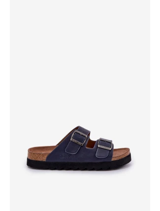 Lehké Pánské Pantofle S Přezkami Eko Kůže Big Star NN174530 Granátové