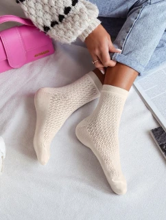 Dámské síťované ponožky Ecru