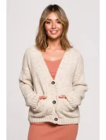 Dámský Cardigan BK074 Beige - BeWear Dámský Cardigan BK074 Beige - BeWear