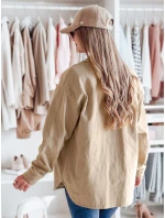Dámská přechodná košilová bunda oversize KOSMOJACK c.beige FashionStreet TY4841