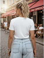 Klasické dámské tričko s italským nápisem, bílé, FashionStreet NX8013RY Klasické dámské tričko s italským nápisem, bílé, FashionStreet NX8013RY