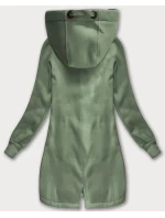 Šedozelená dlouhá dámská mikina s kapucí (AMG-675/2) Šedozelená dlouhá dámská mikina s kapucí (AMG-675/2)