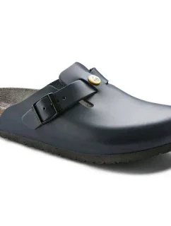 Dámské dřeváky Birkenstock Boston ESD Blue z přírodní kůže úzké úzké (0061388)