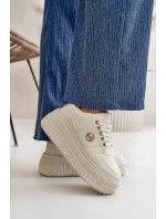 Sneakersy Sportovní Boty Dámské Zateplené Na Masivní Podešvi Béžové Verissha