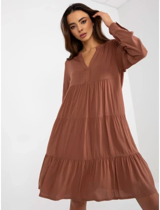 Šaty D73761M30361A hnědé Šaty D73761M30361A hnědé