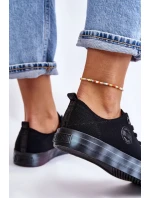 Dámské tenisky s barevnou platformou Big Star LL274239 Černá Dámské tenisky s barevnou platformou Big Star LL274239 Černá