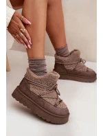 Dámské sněhule na platformě Big Star – hnědé