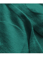 Dlouhý zelený vlněný přehoz přes oblečení typu "alpaka" s kapucí (908)
