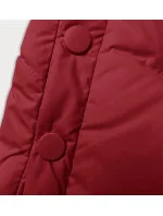 Červená dámská zimní bunda v ozdobném provedení (3021) Červená dámská zimní bunda v ozdobném provedení (3021)