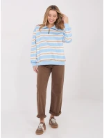 Damska bluza z rozpinana stójką Goodlookin jasnoniebieska (9981)