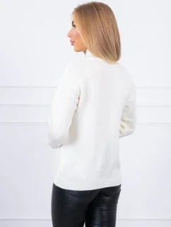 Poloviční rolákový svetr ecru