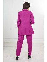 Elegantní souprava saka a kalhot tmavě fialová