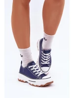 Nízké Dámské Tenisky Na Platformě Tmavě Modré Aradwin