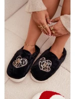 Kožešinové pantofle se srdci černé Amandra Kožešinové pantofle se srdci černé Amandra