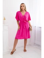 Šaty s vrstveným výstřihem růžový Šaty s vrstveným výstřihem růžový
