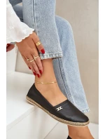 Elegantní Kožené Espadrilky Dámské Zazoo 10177 Černé