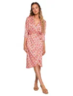 M668 Zavinovací šaty s potiskem - model 1 M668 Zavinovací šaty s potiskem - model 1