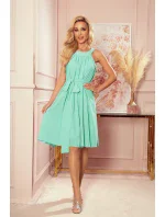 350-5 ALIZEE - šifonové šaty se zavazováním - MINT