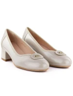 Dámské semišové zateplené ažurové boty khaki Potocki 12522