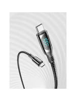 Kabel USB-C na USB-C Vention USB 2.0 5A 1,2 m s displejem černý