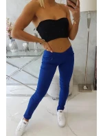 Barevné chrpové džínové kalhoty