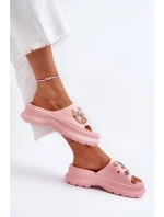 Dámské Pěnové Žabky S Ozdobami Růžové Afariana