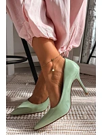 Klasické lakované lodičky z imitace kůže Zelené Odira