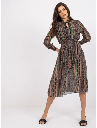 Šaty DHJ SK 15177 1.04P černá a béžová